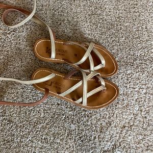 K. Jacques gold leather Zenobie sandal 37